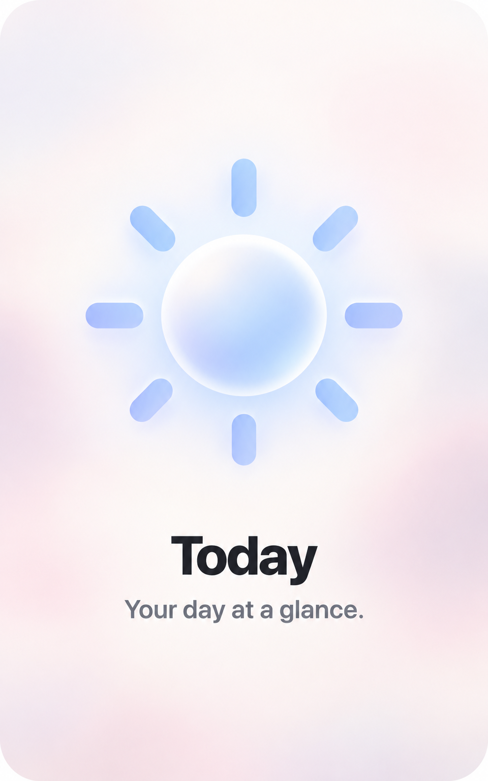JanB Today panel with date, weather, next event, next prayer, and reminders.